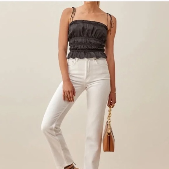 NWT REFORMATION BLACK SILK TOP M - Picture 2 of 4